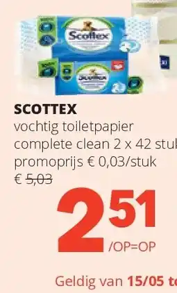 Spar SCOTTEX toilet papier pure premium 8 rollen aanbieding
