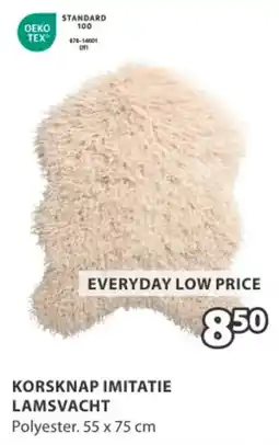 Jysk Korsknap imitatie lamsvacht aanbieding