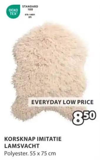 Jysk Korsknap imitatie lamsvacht aanbieding
