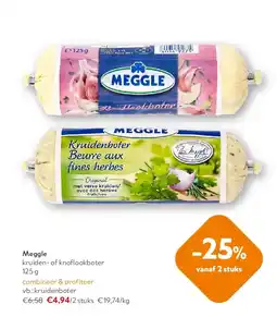 OKay Meggle kruiden- of knoflookboter 125 g aanbieding