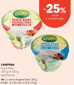 Spar CAMPINA verse kaas 180 g aanbieding