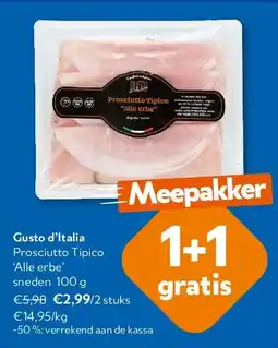 OKay Gusto d’Italia Prosciutto Tipico ‘Alle erbe’ sneden 100 g aanbieding