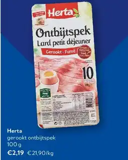OKay Herta gerookt ontbijtspek 100 g aanbieding