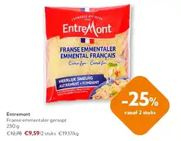 OKay Entremont Franse emmentaler geraspt 250 g aanbieding