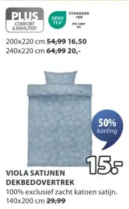 Jysk Viola satijnen dekbedovertrek aanbieding