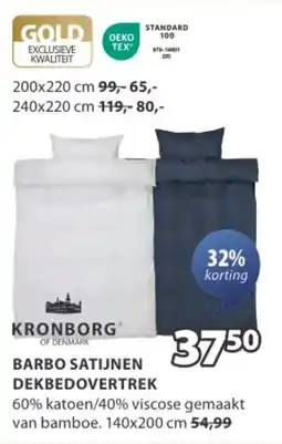 Jysk Kronborg barbo satijnen dekbedovertrek aanbieding