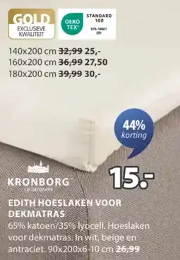 Jysk Kronborg edith hoeslaken voor dekmatras aanbieding
