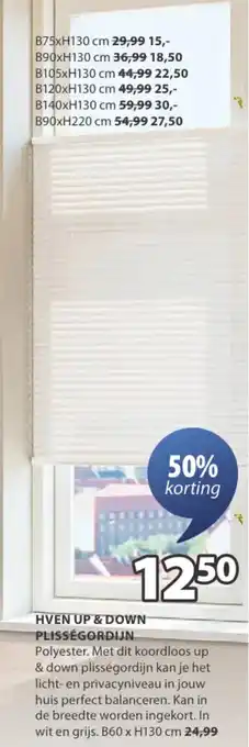 Jysk Hven up & down plisségordijn aanbieding