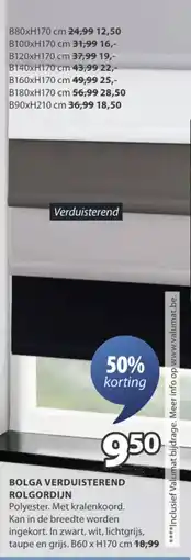 Jysk Bolga verduisterend rolgordijn aanbieding
