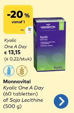 Bio Planet Mannavital Kyolic One A Day aanbieding