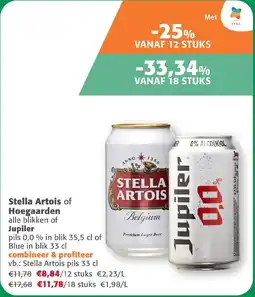 Comarkt Stella Artois of Hoegaarden of Jupiler aanbieding
