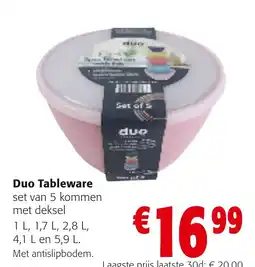 Colruyt Duo Tableware set van 5 kommen met deksel aanbieding