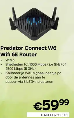 CompuDeals Predator Connect W6 Wifi 6E Router aanbieding