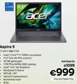 CompuDeals Acer Aspire 5 17 A517-58M-7736 aanbieding