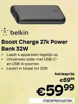 CompuDeals Belkin Boost Charge 27k Power Bank 32W aanbieding