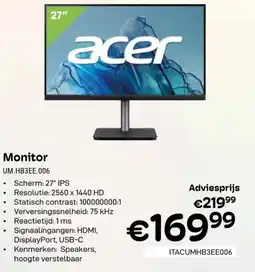 CompuDeals Acer Monitor UM.HB3EE.006 aanbieding