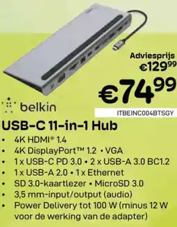 CompuDeals belkin USB-C 11-in-1 Hub aanbieding