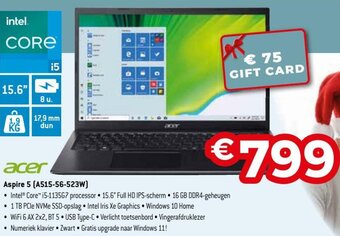 Exellent Acer Aspire 5 (A515-56-523W) aanbieding