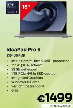 CompuDeals Lenovo IdeaPad Pro 5 83D4006FMB aanbieding