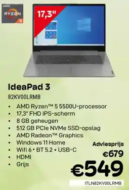 CompuDeals Lenovo IdeaPad 3 82KV00LRMB aanbieding