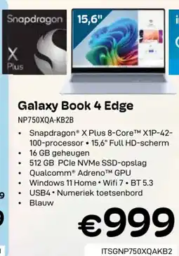 CompuDeals Samsung Galaxy Book 4 Edge NP750XQA-KB2B aanbieding