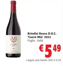 Colruyt Brindisi Rosso D.O.C. 'Cuore Mio' 2022 aanbieding