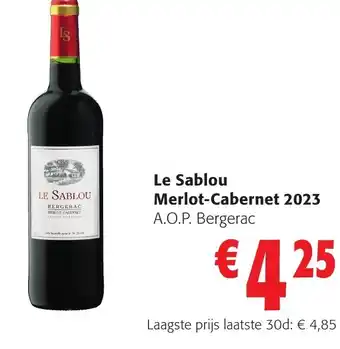 Colruyt Le Sablou Merlot-Cabernet 2023 aanbieding