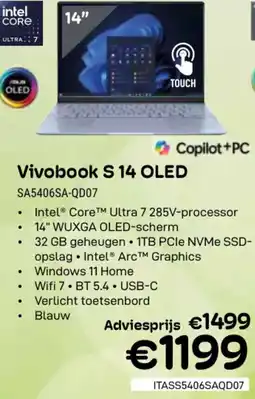 CompuDeals Asus Vivobook S 14 OLED SA5406SA-QD07 aanbieding