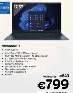 CompuDeals Asus Vivobook 17 X1704ZA-AU053W aanbieding