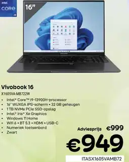 CompuDeals Asus Vivobook 16 X1605VA-MB722W aanbieding