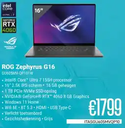 CompuDeals Asus ROG Zephyrus G16 GU605MV-QP101W aanbieding