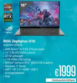 CompuDeals Asus ROG Zephyrus G16 GA605WV-QP060W aanbieding