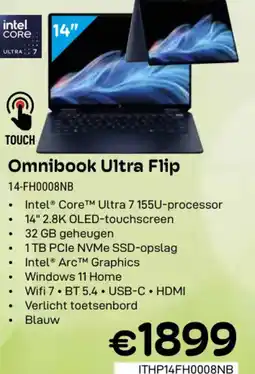 CompuDeals hp Omnibook Ultra Flip 14-FH0008NB aanbieding