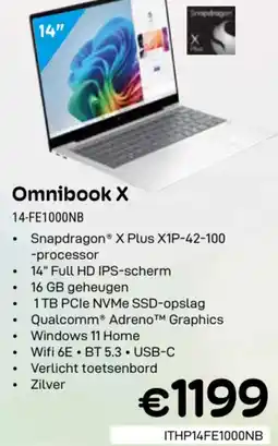 CompuDeals hp Omnibook X 14-FE1000NB aanbieding