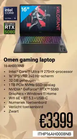 CompuDeals hp Omen gaming laptop 16-AH0008NB aanbieding