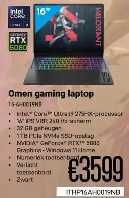 CompuDeals hp Omen gaming laptop 16-AH0019NB aanbieding
