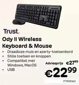 CompuDeals Trust. Ody II Wireless Keyboard & Mouse ITTR25363 aanbieding