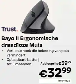 CompuDeals Trust. Bayo II Ergonomische draadloze Muis ITTR25145 aanbieding