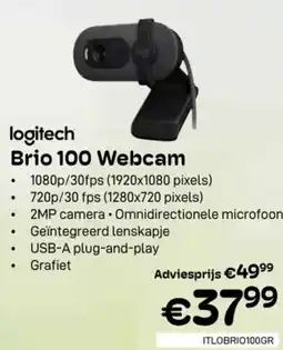 CompuDeals logitech Brio 100 Webcam ITLOBRIO100GR aanbieding