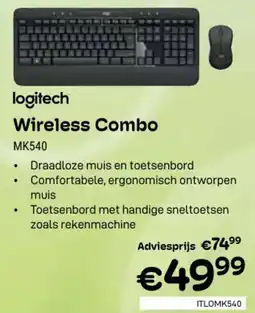 CompuDeals logitech Wireless Combo MK540 aanbieding