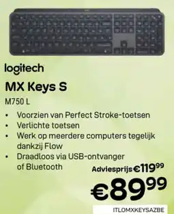 CompuDeals logitech MX Keys S M750 L aanbieding