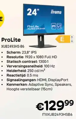 CompuDeals iiyama ProLite XUB2493HS-B6 aanbieding