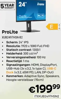 CompuDeals iiyama ProLite XUB2497HSN-B2 aanbieding