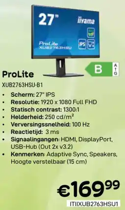 CompuDeals iiyama ProLite XUB2763HSU aanbieding