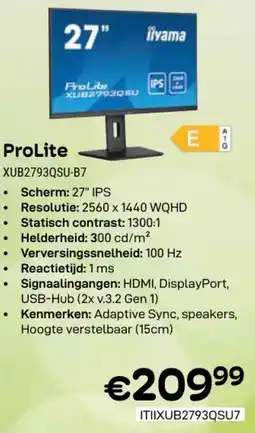 CompuDeals iiyama ProLite XUB2793QSU aanbieding