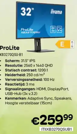 CompuDeals iiyama ProLite XB3270QSU-B1 aanbieding