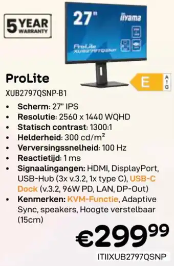 CompuDeals iiyama ProLite XUB2797QSNP-B1 aanbieding