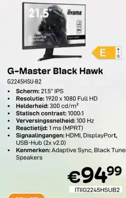 CompuDeals iiyama G-Master Black Hawk G2245HSU-B2 aanbieding