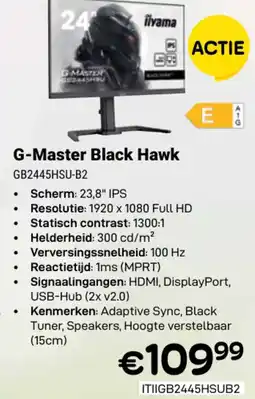 CompuDeals iiyama G-Master Black Hawk GB2445HSU-B2 aanbieding