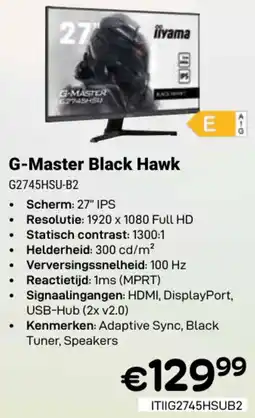 CompuDeals iiyama G-Master Black Hawk G2745HSU-B2 aanbieding